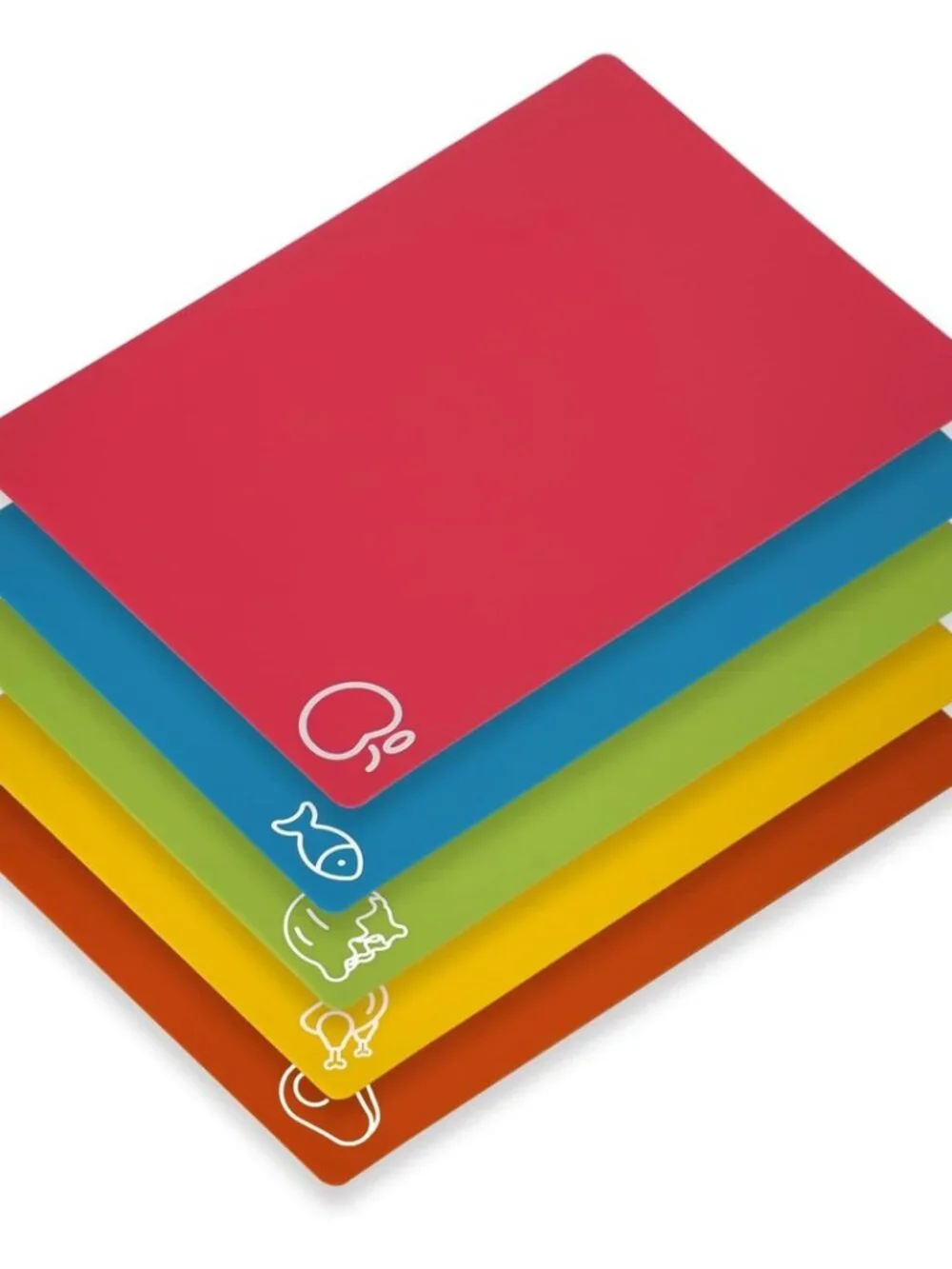 Goodluck 5 Pieces Flexible Cutting Boards, BPA Free Plastic Cutting Boards